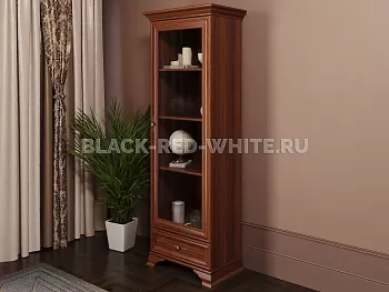 Шкаф с витриной Кентаки REG1W1S каштан фото 3