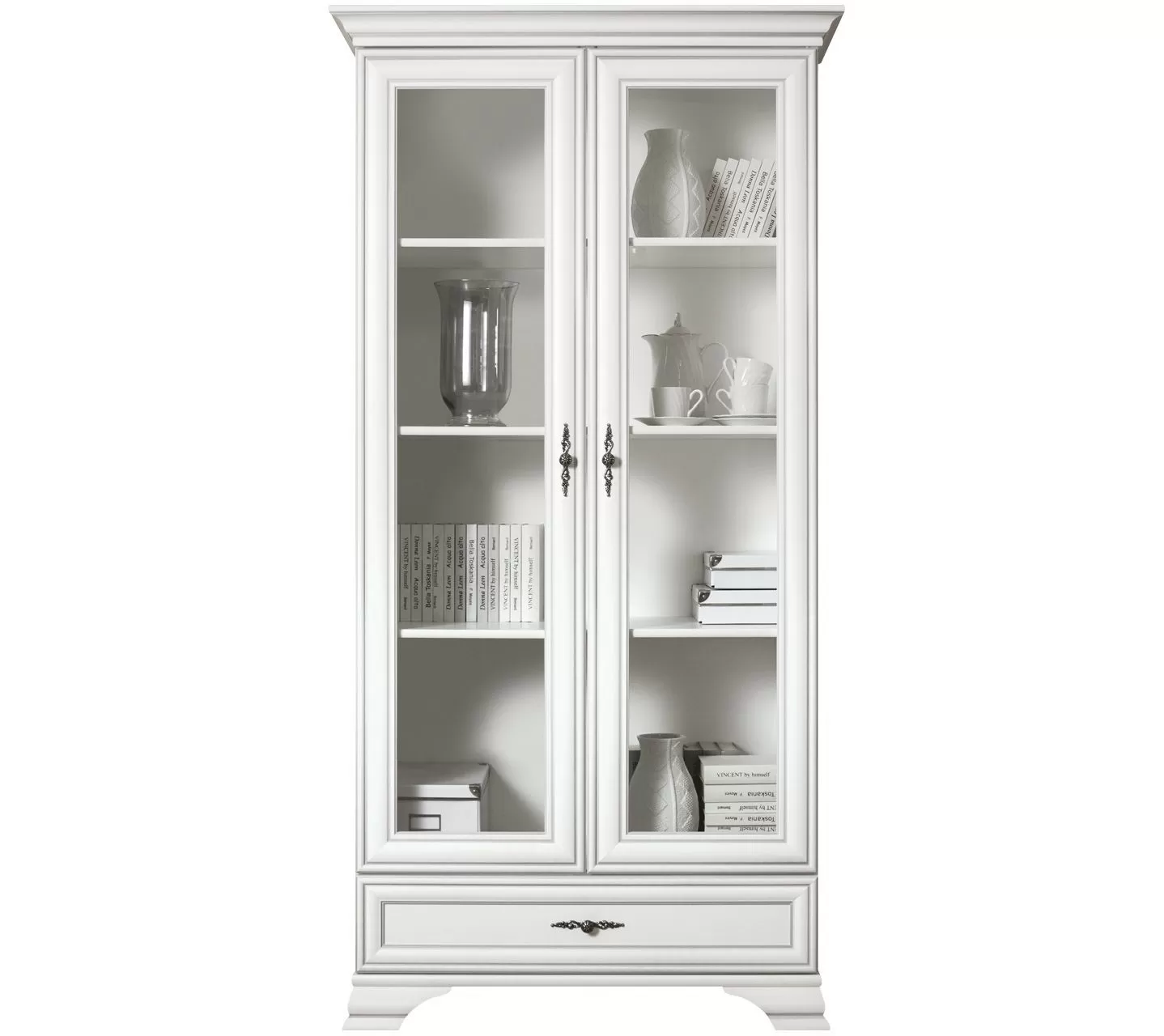 Шкаф с витриной Кентаки REG2W1S белый