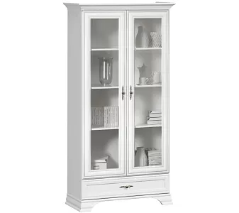 Шкаф с витриной Кентаки REG2W1S белый фото 4