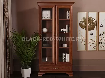 Шкаф с витриной Кентаки REG2W1S каштан фото 2