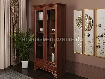 Шкаф с витриной Кентаки REG2W1S каштан фото 3