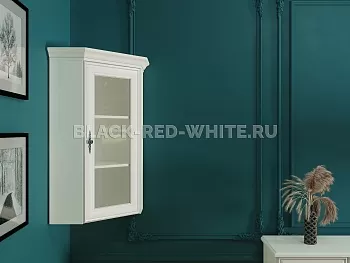 Шкаф верхний с витриной Кентаки NADN1W белый фото 2