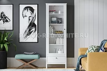 Шкаф-витрина Ева (Хельга) REG1W1S/65 белый фото 2