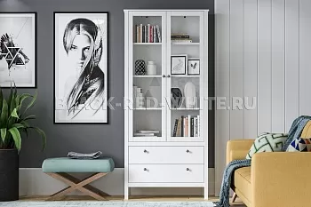 Шкаф-витрина Ева (Хельга) REG2W2S белый фото 2